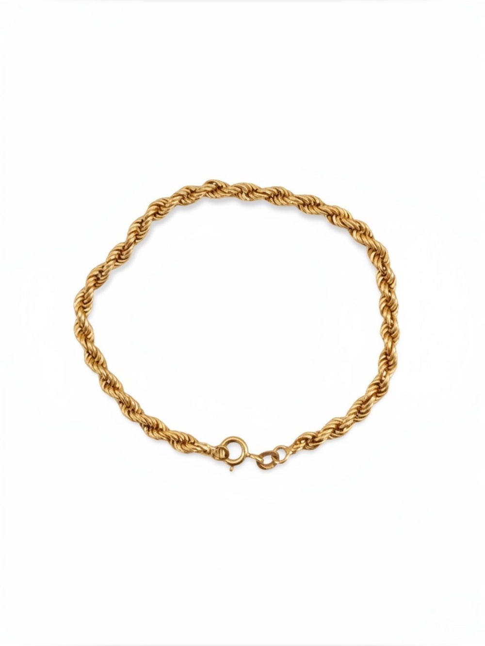 14K Rose Gold 585 Double Rope Chain Bracelet ~7.5”